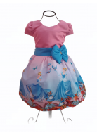 VESTIDO CINDERELA ROSA TAM. PP